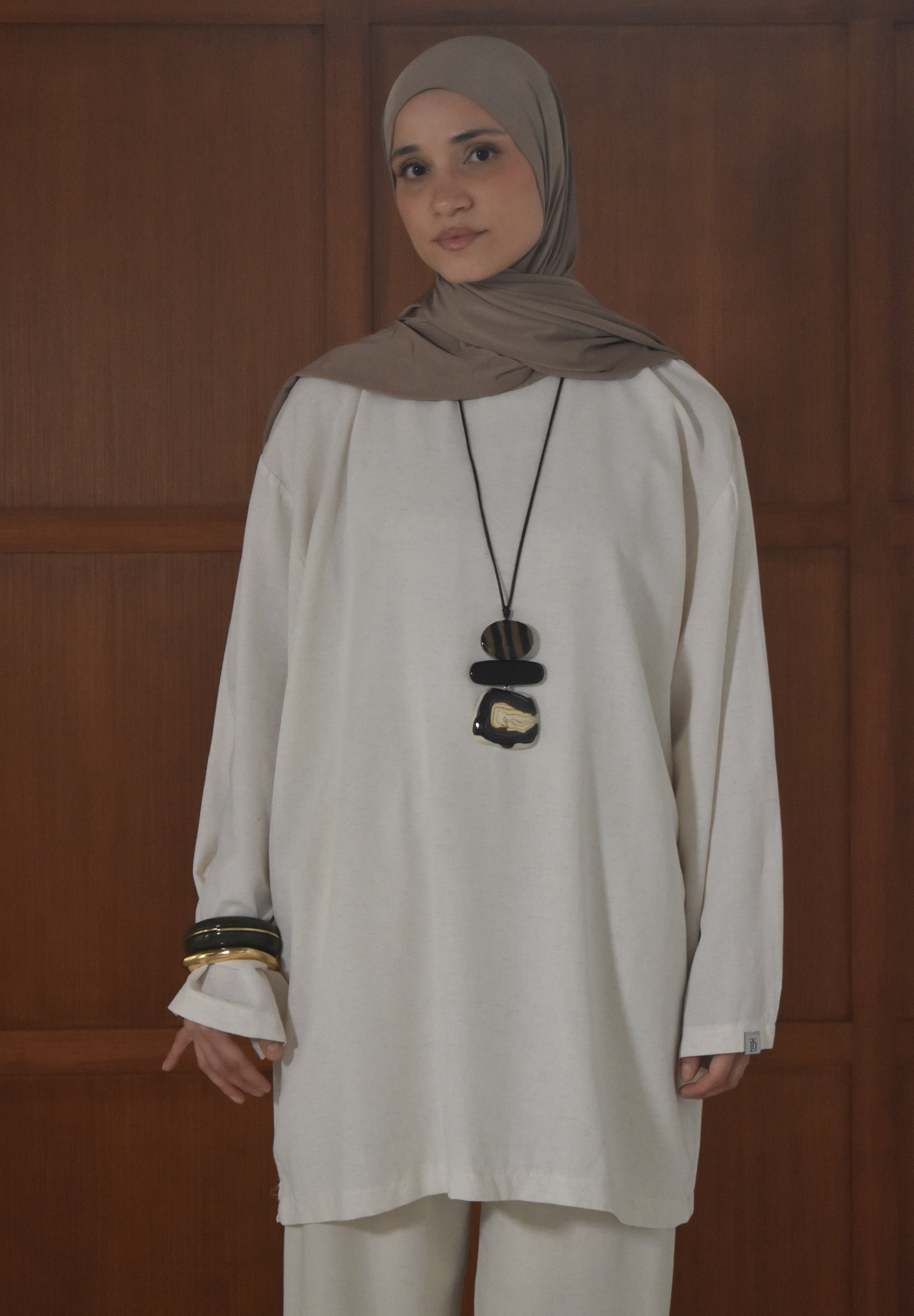 Oversized linnen shirt - Soft taupe