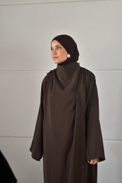 Abaya met kraag - bruin