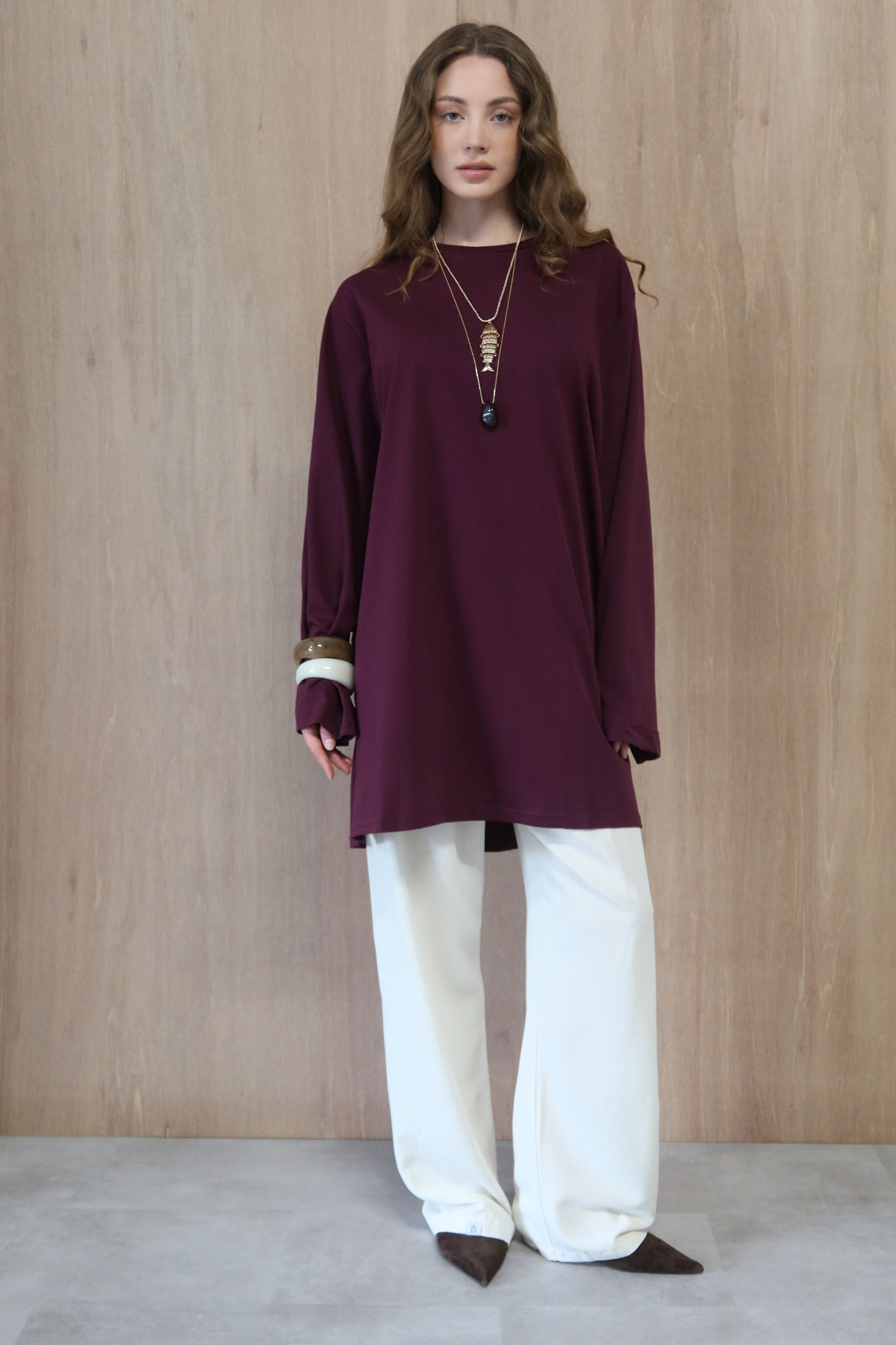 Dunne oversized shirt - Aubergine
