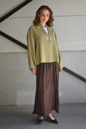 Oversized blouse - olijf