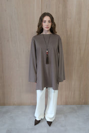 Dunne oversized shirt - Taupe