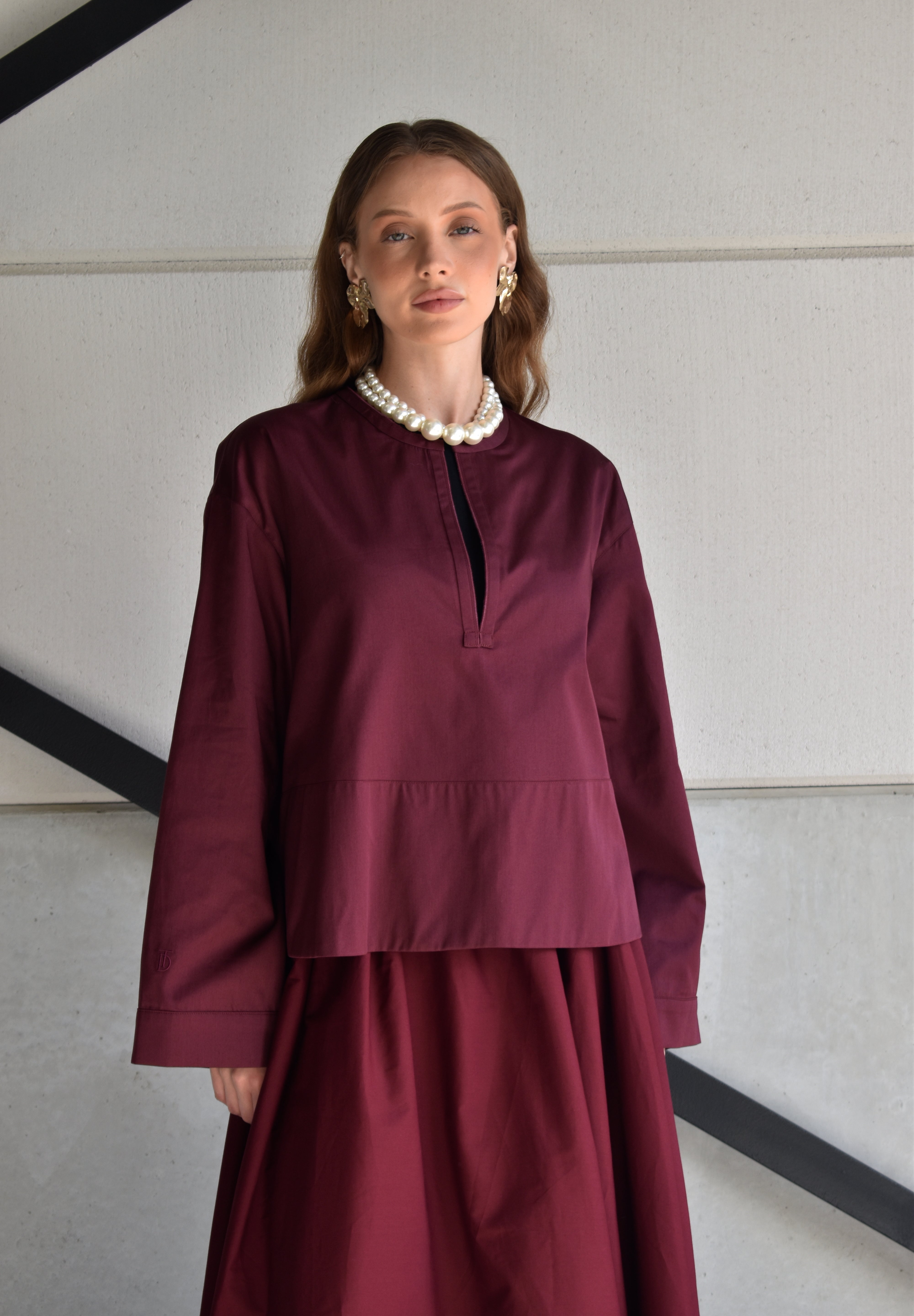 Oversized blouse - bordeaux