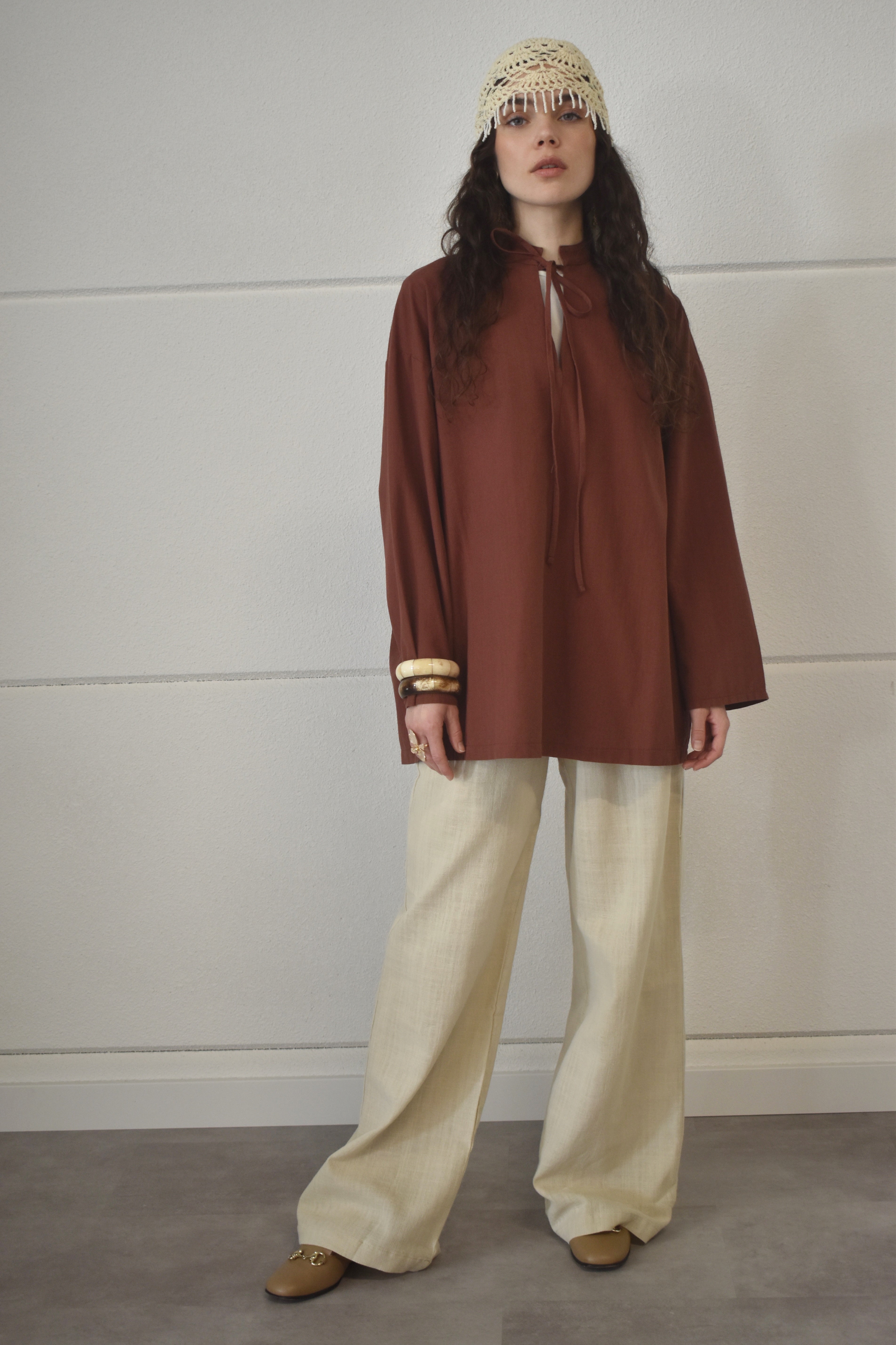 Oversized shirt - Terracotta