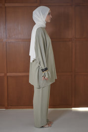 Oversized linnen shirt - Pistache
