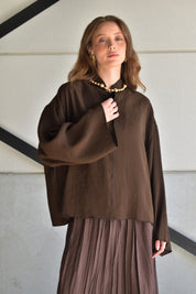 Oversized blouse - bruin