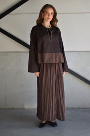 Oversized blouse - donkerbruin