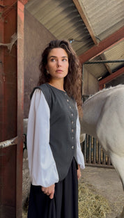 Blouse inclusief mouwen - antraciet