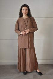 Plisse twinset - Latte