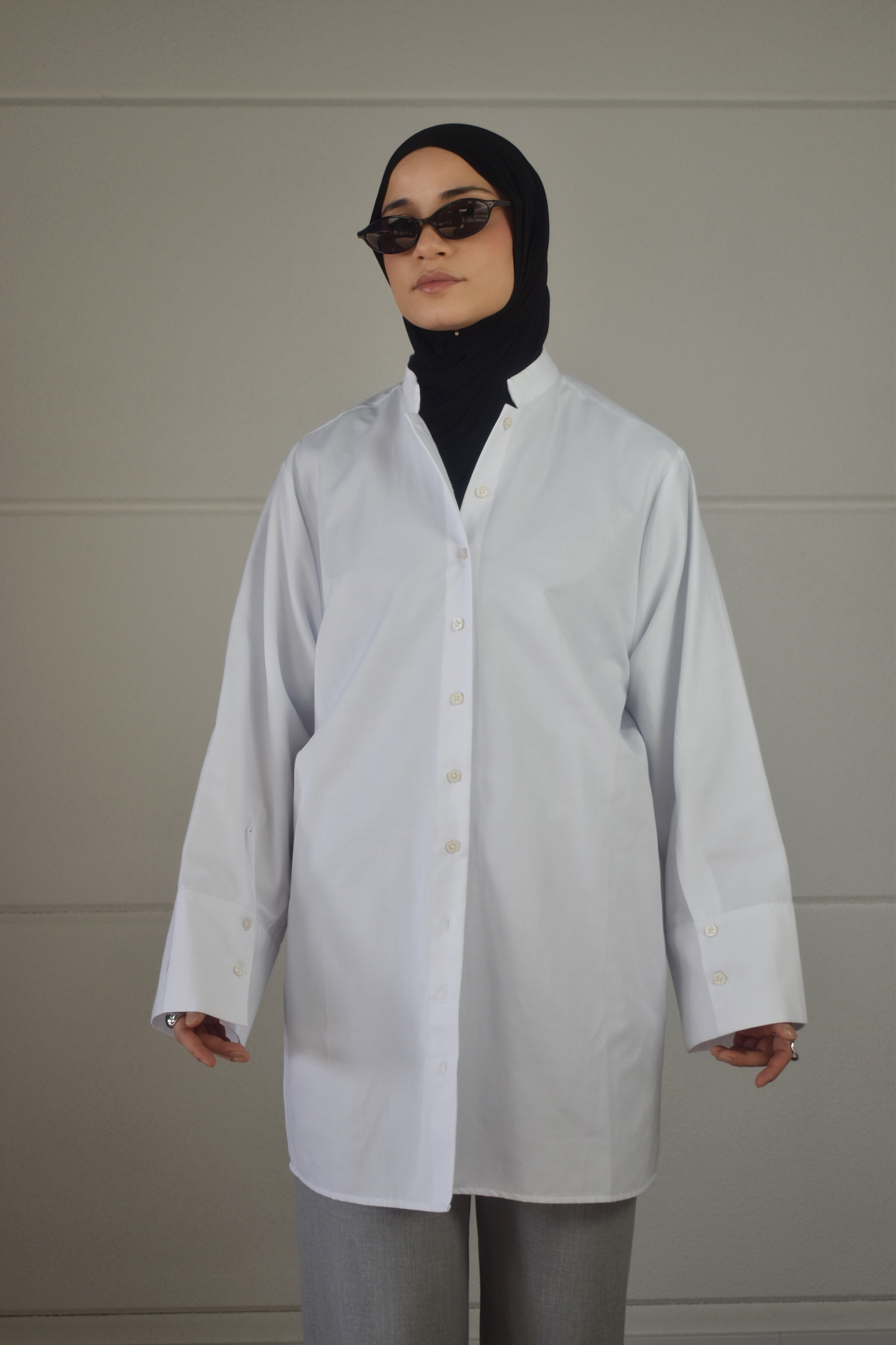 Blouse met splitarmen - wit