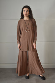 Plisse twinset - Latte