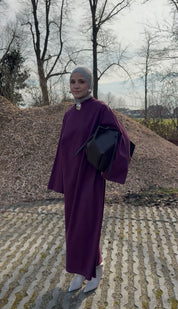 Oversized jurk met losse sjaal - bordeaux