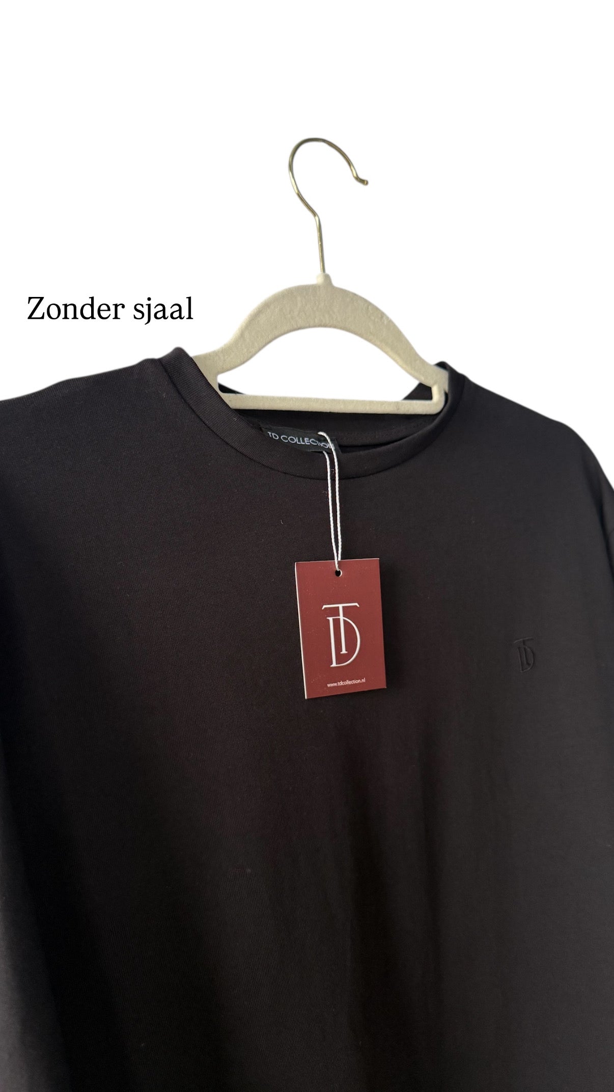 Oversized shirt met losse sjaal - zwart