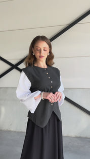 Blouse inclusief mouwen - antraciet