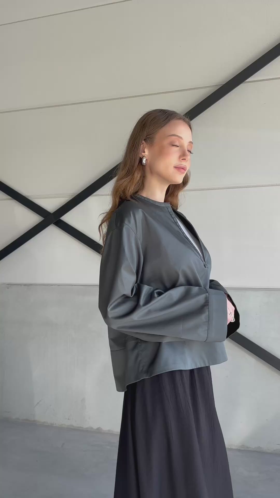 Oversized blouse - petrol