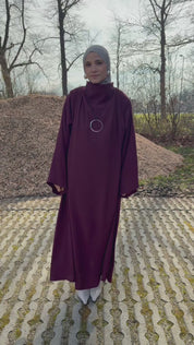 Abaya met kraag - bordeaux