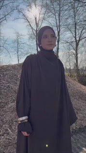 Abaya met kraag - bruin