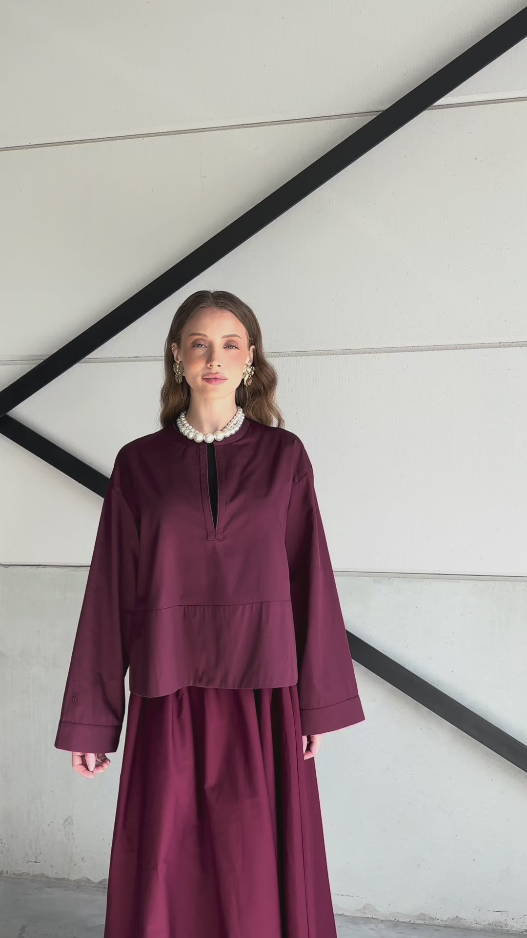 Oversized blouse - bordeaux