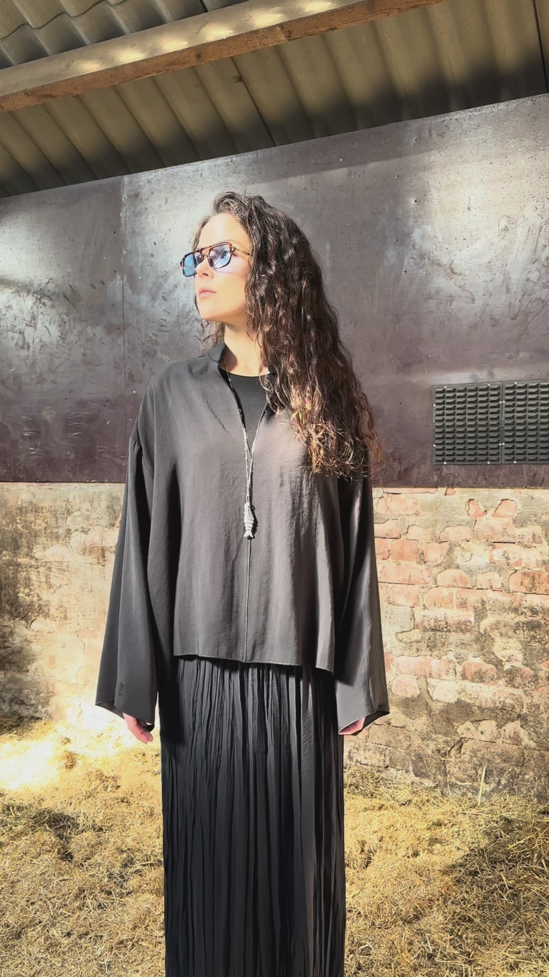 Oversized blouse - zwart