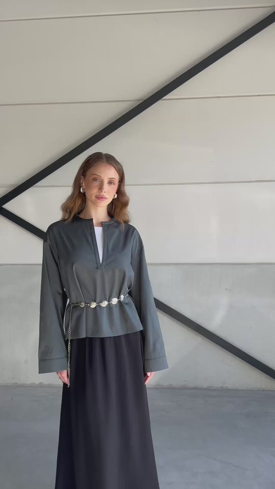Oversized blouse - petrol
