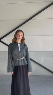 Oversized blouse - petrol