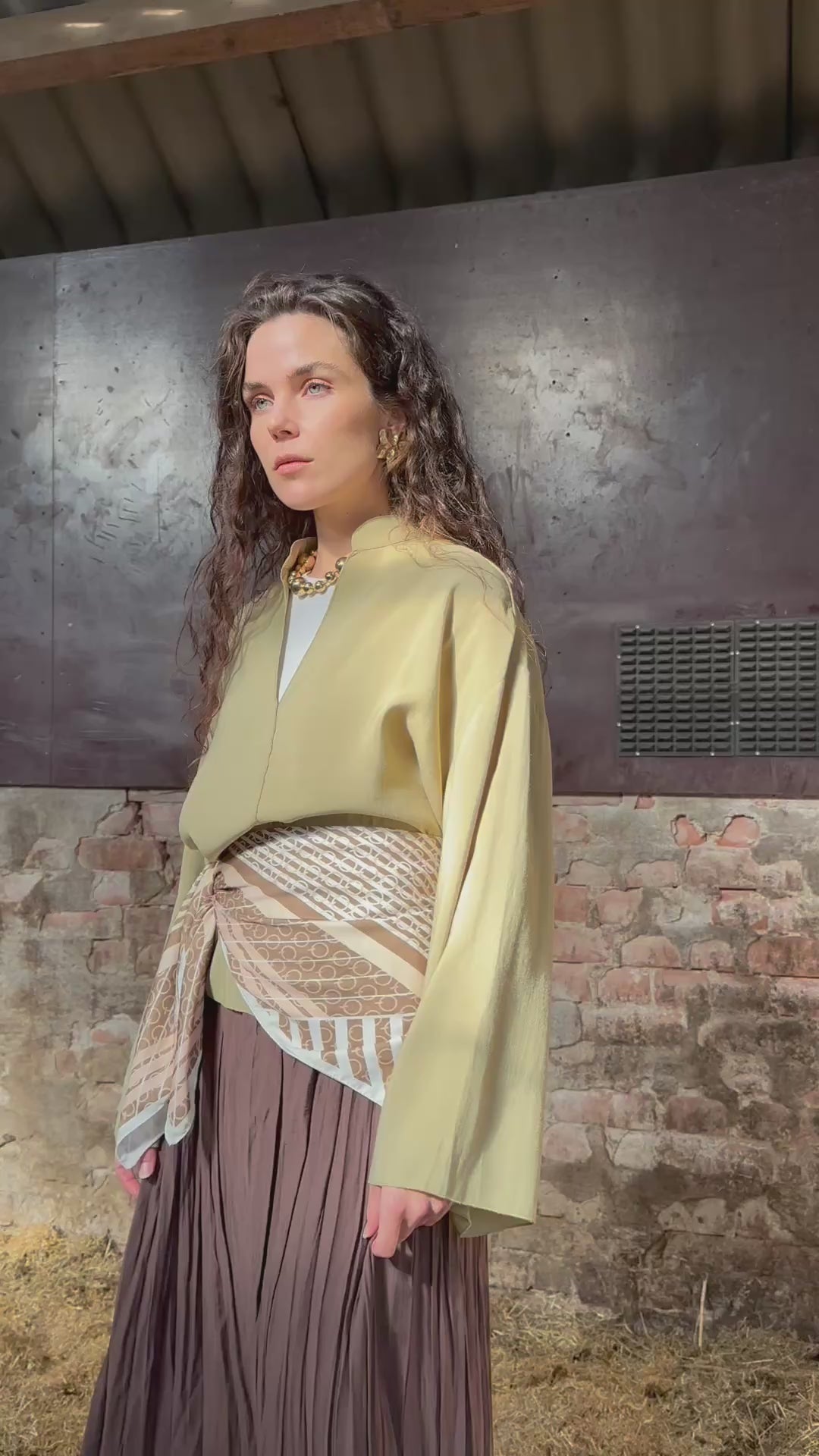 Oversized blouse - olijf